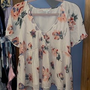 Lucky Brand floral peplum style top